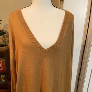 Brown v-neck LOFT sweater | Size L